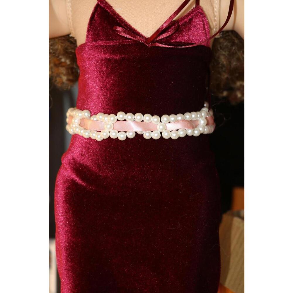 18 Inch Doll Satin Pearl Belt